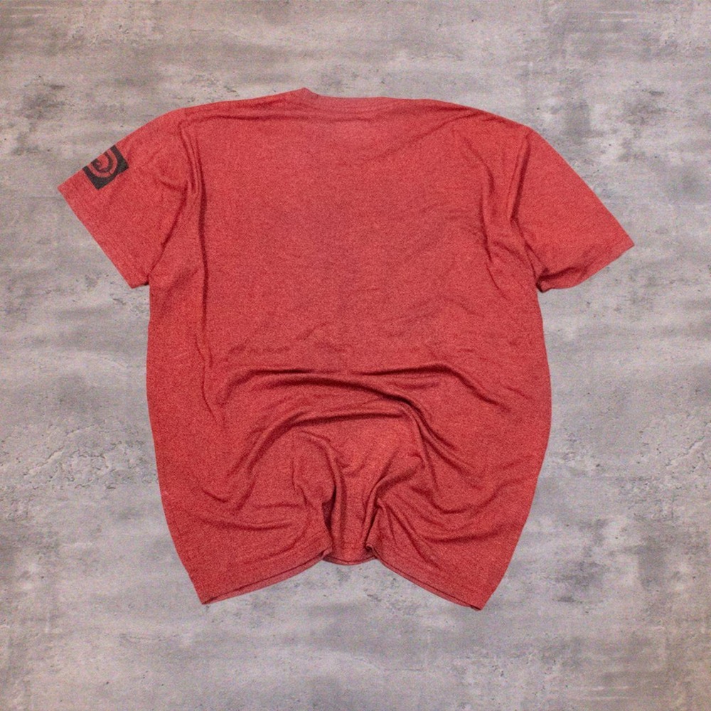 Y2K Style Ecko Unlimited Big Print Burgundy Red Double Stitch T-Shirt - Picture 4 of 8